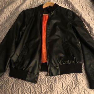 Black leather jacket